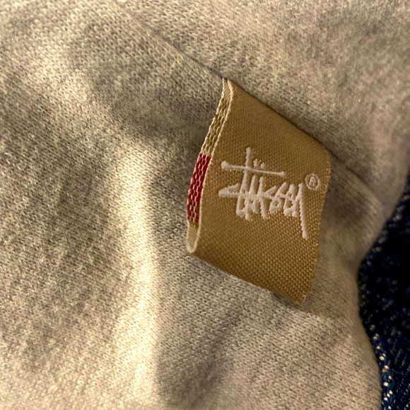 Rare Women's Vintage Stussy Dark Denim Button Up Hooded Jacket sz M - Picture 4 of 7